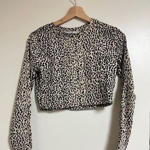 Cheetah Print Crop Top-Never worn!